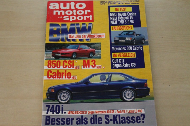 Deckblatt Auto Motor und Sport (13/1992)